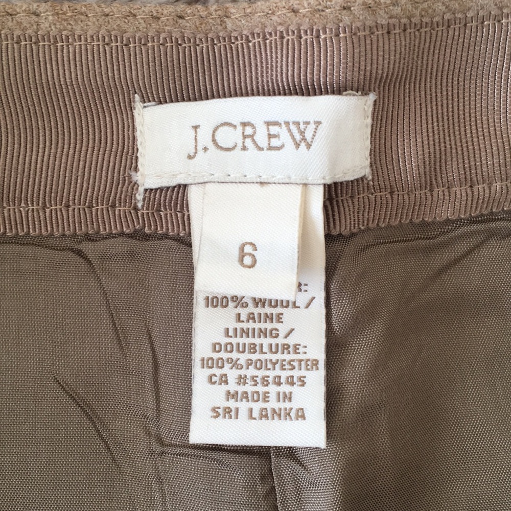 Jcrew Button Front Wool Camel Skirt - image 2